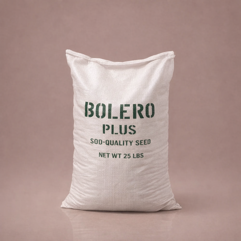 Bolero Plus Sod-Quality seed, plain 25 lb grower bag with stenciled lettering