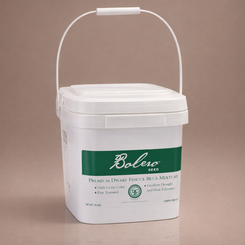 Bolero Plus dwarf tall fescue grass seed, 10 lb caddie